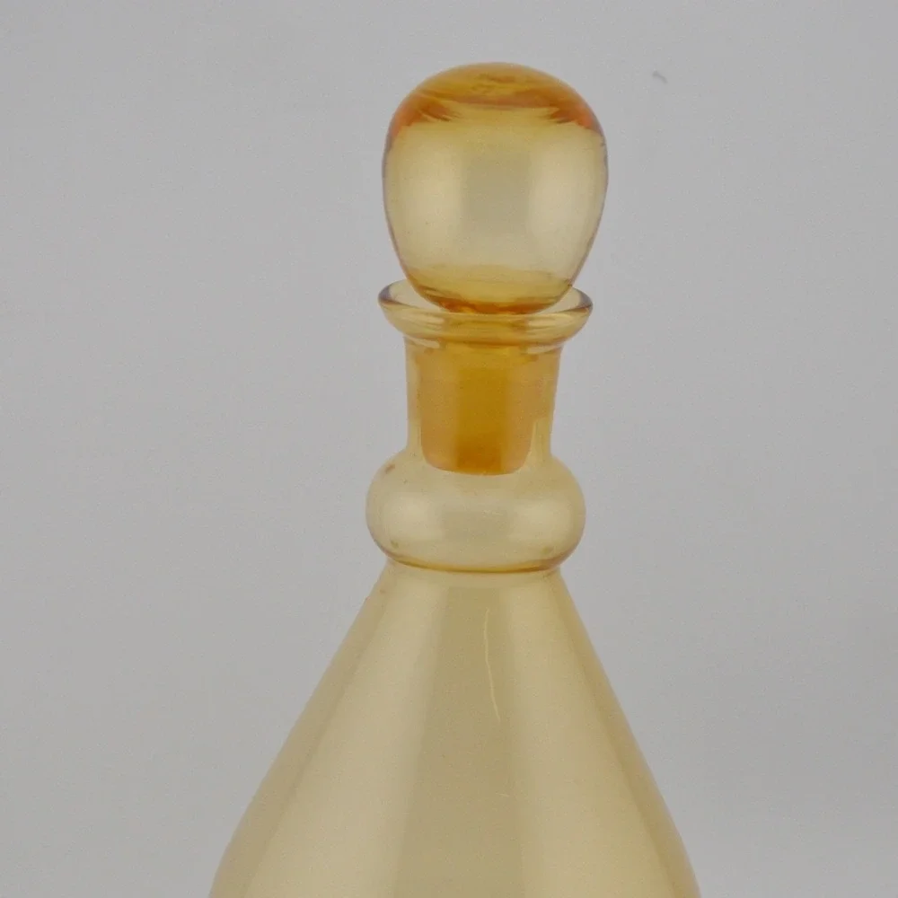 Vintage Amber Glass Decanter MCM Mid-Century Modern‎ Barware